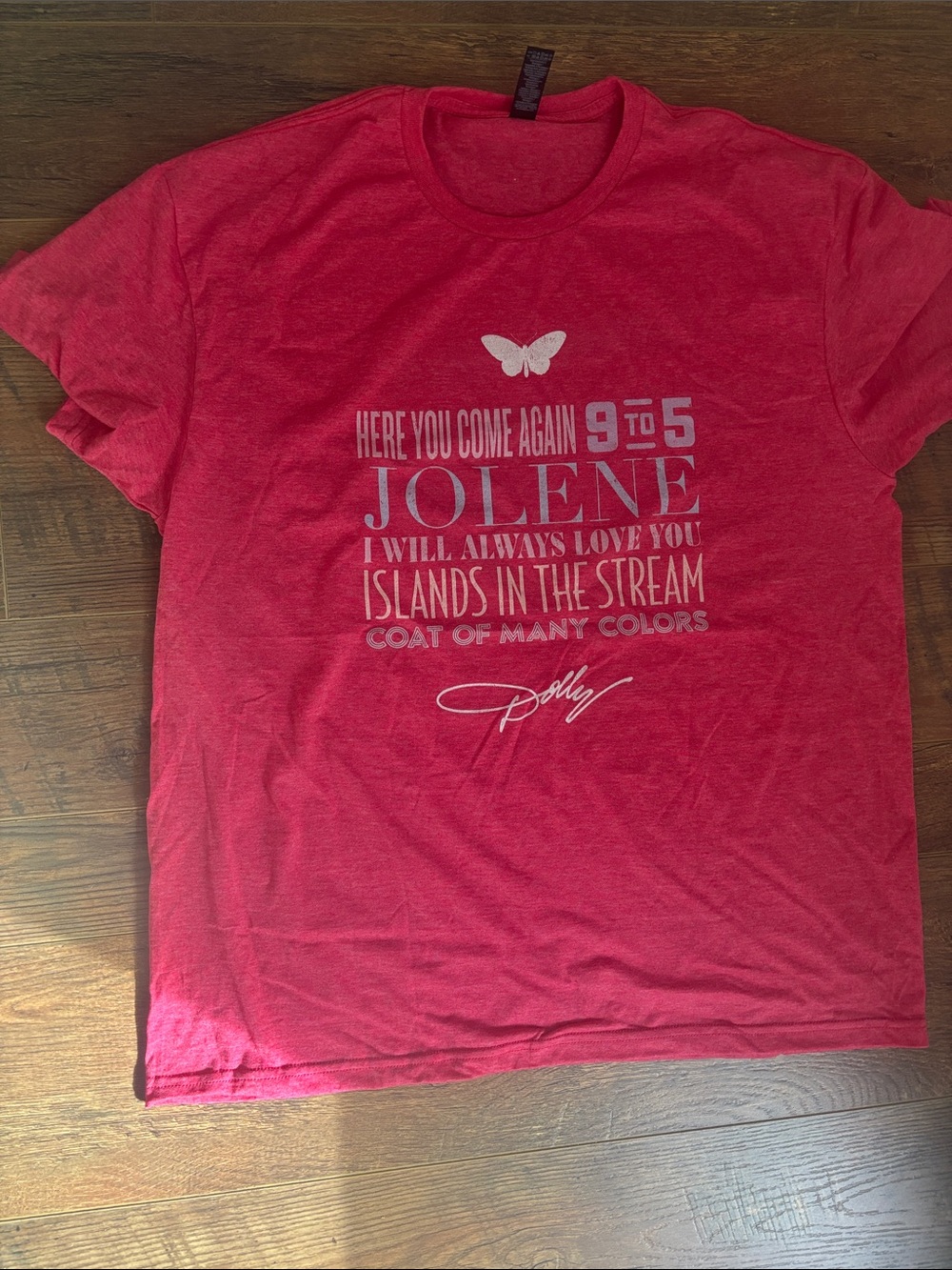 Dolly Parton Pink Short-Sleeve Graphic Tee with Song Titles